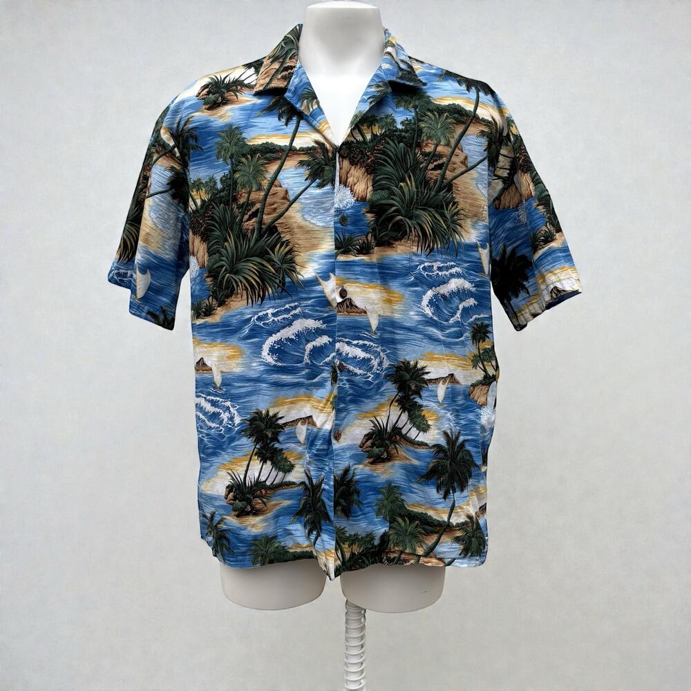 VTG Aloha Republic Hawaii Shirt 3XL Cotton Tropical Button Up Beach Vacation‎